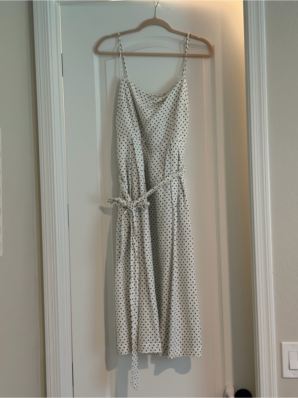 kate spade White and Black Polka Dot Midi Slip Dress